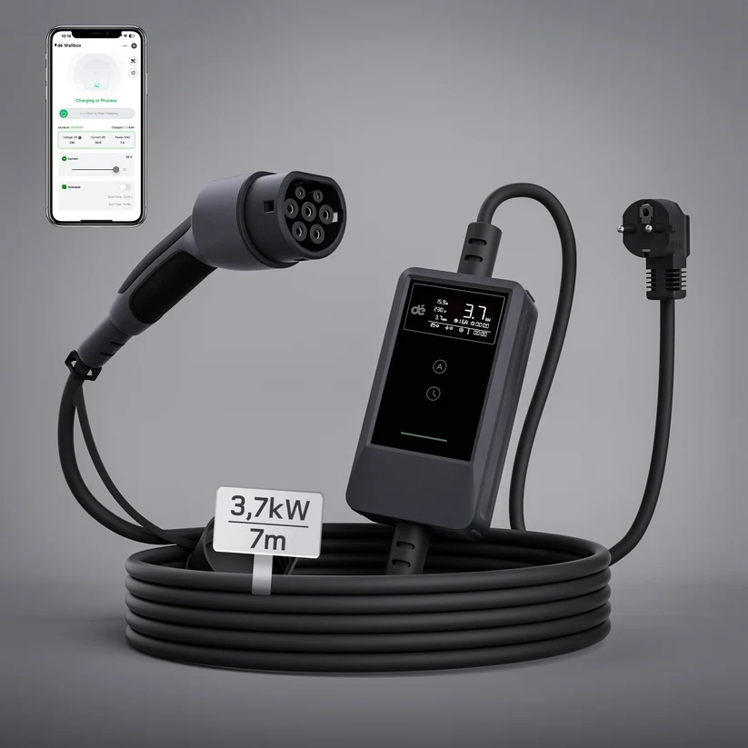 Enofazna 3,7 kW prenosna polnilna postaja za električna vozila + WiFi + App