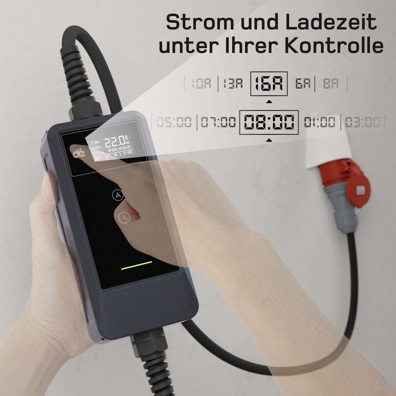 22 kW prenosna polnilna postaja za električna vozila + WiFi + App