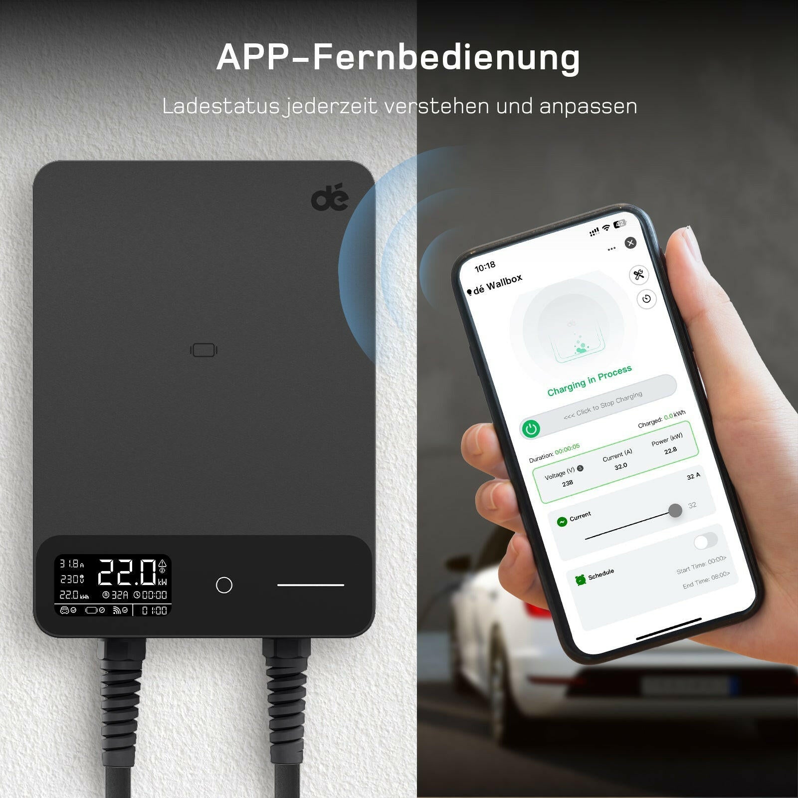 22 kW stenska polnilna postaja za električna vozila	
