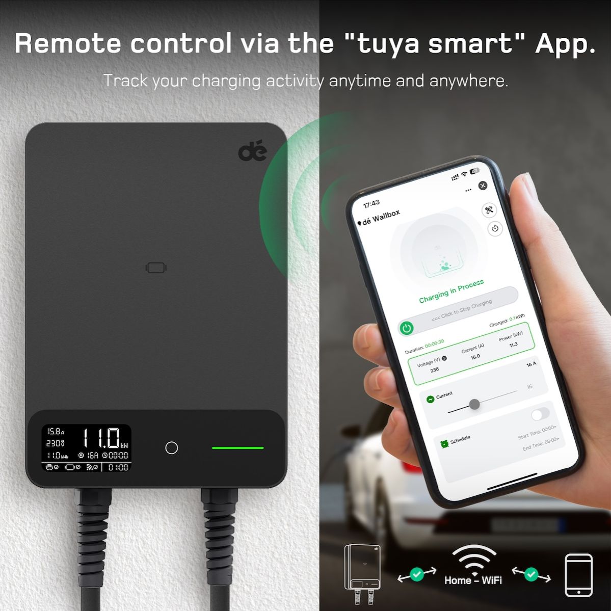 11 kW stenska polnilna postaja za električna vozila (7m)