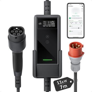 11 kW prenosna polnilna postaja za električna vozila + WiFi + App